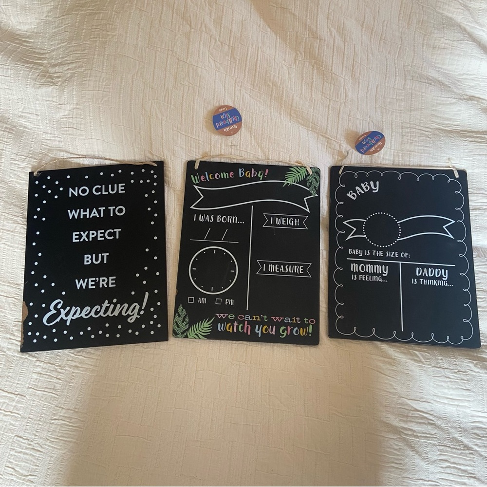 Baby Announcement Chalkboard Set